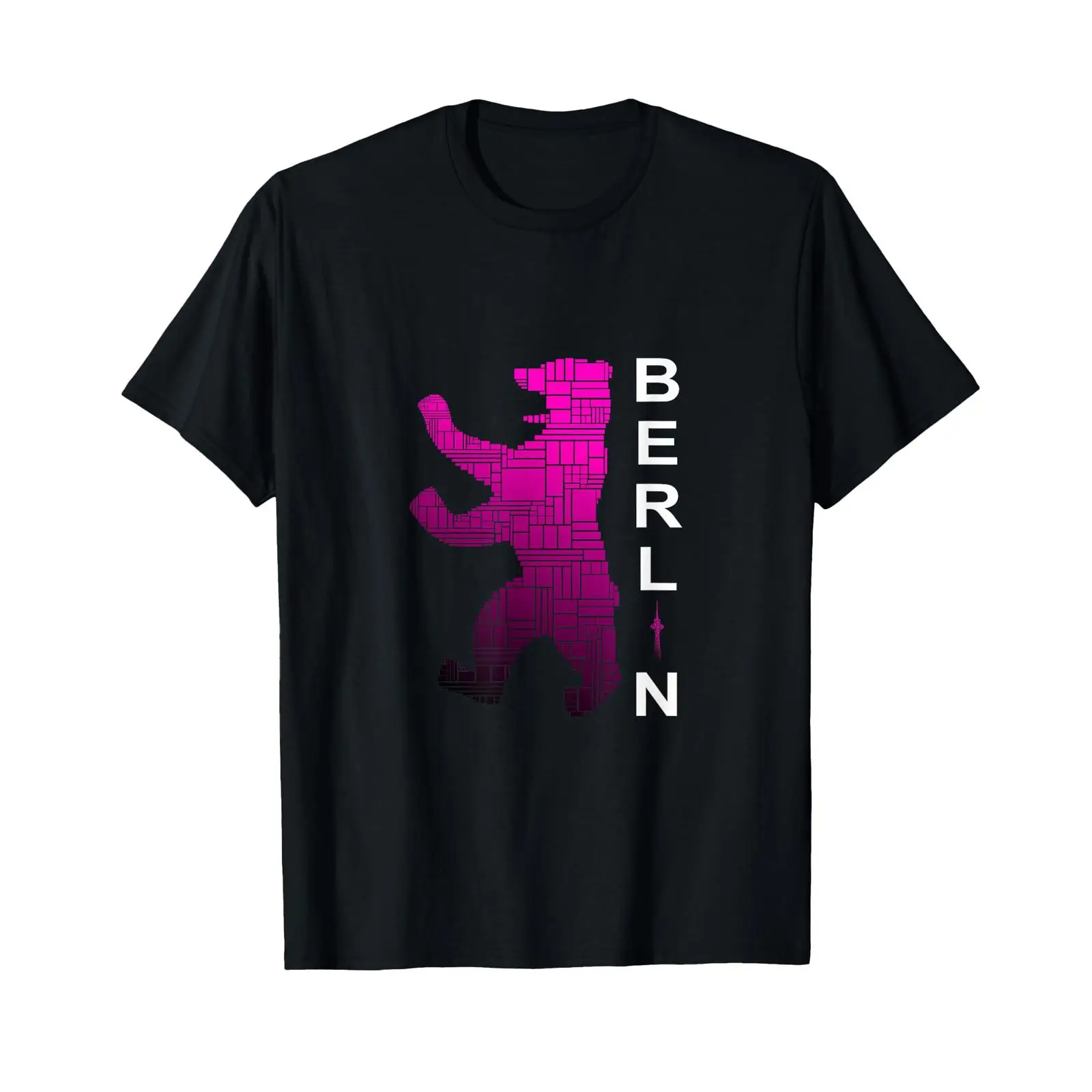 Vintage Fashion Berlin - เสื้อยืดพิมพ์ลายภาษาเยอรมันคำว่า“Ich liebe Berlin” สีดำสไตล์วินเทจ ลวดลายกราฟิกแบบวอช สำหรับใส่ในชีวิตประจำวัน