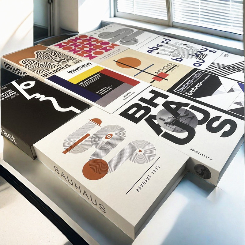 Vintage Fashion Magazine - บทคัดย่อ Bauhaus หรูหราตกแต่งหนังสือ Boho ปลอมกล่องเก็บหนังสือตกแต่งบ้านกาแฟตารางชั้นวางห้องนอนห้องนั่งเล่นตกแต่ง