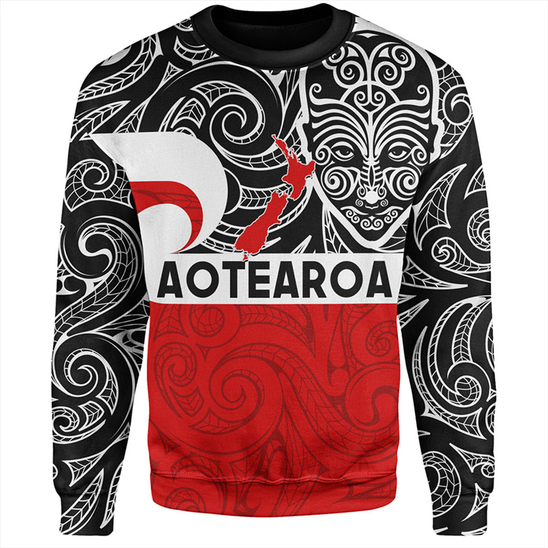 Vintage Fashion Nz - 3D วินเทจใหม่เสื้อสเวตเตอร์พิมพ์ลาย ealand maori aotearoa NZ