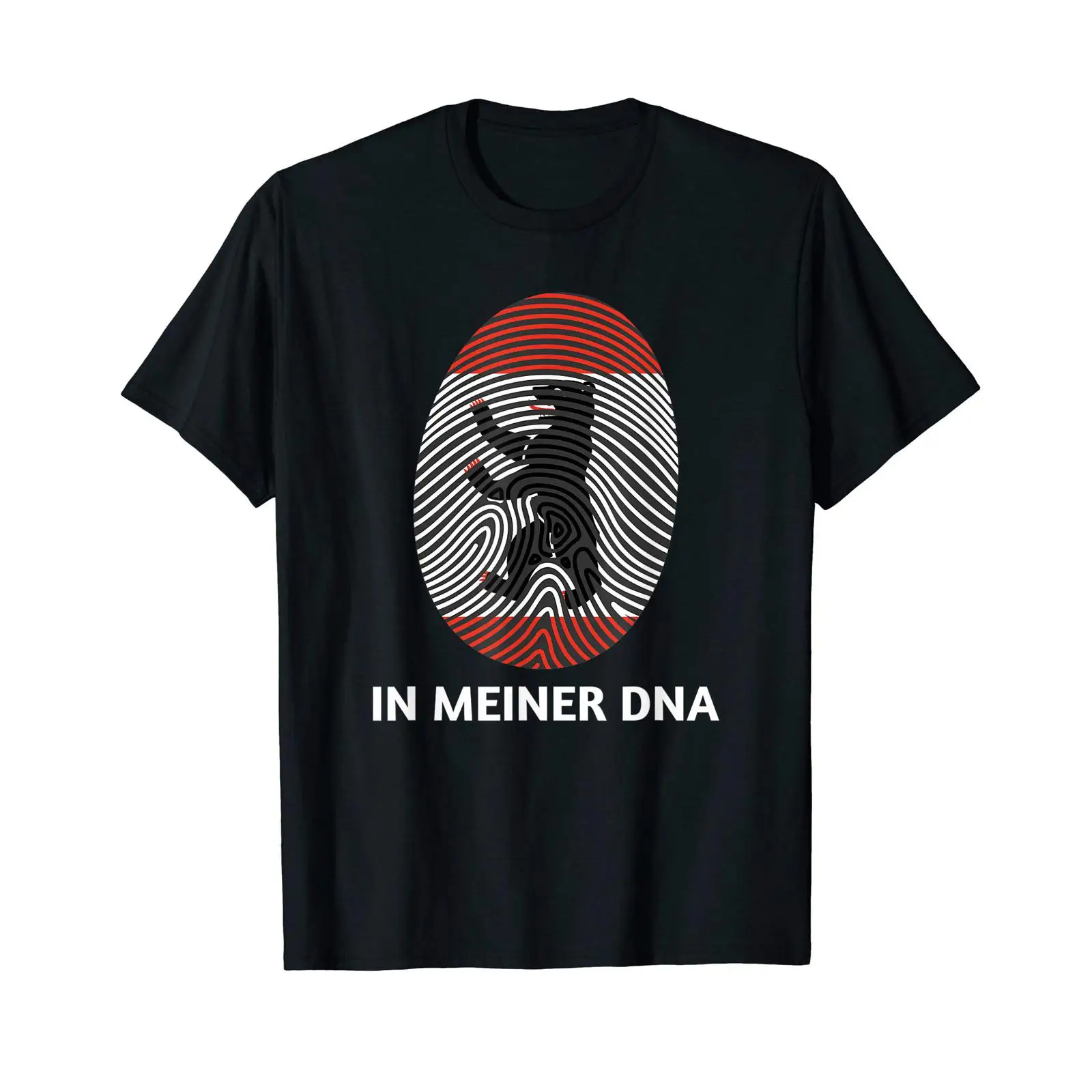 Vintage Fashion Berlin - เสื้อยืดลายธงเบอร์ลินใน Meiner DNA ลายพิมพ์ลายนิ้วมือ สไตล์วินเทจ ลุคสบายๆ