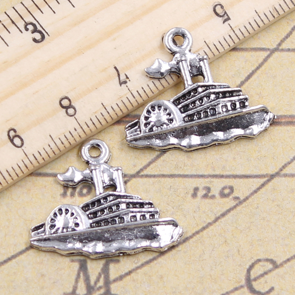 Vintage Yacht Fashion - 15pcs Charms Speedboat Yacht เรือยนต์ 20x24