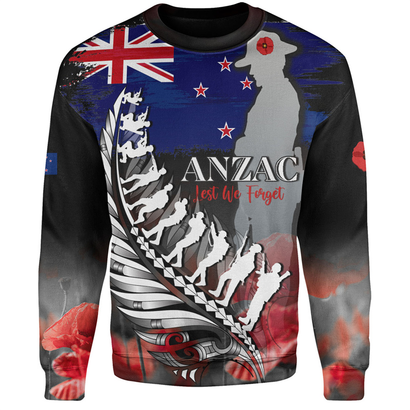 Vintage Fashion Nz - 3D วินเทจใหม่เสื้อสเวตเชิ้ตพิมพ์ลายสัก ZEALAND maori NZ Anzac