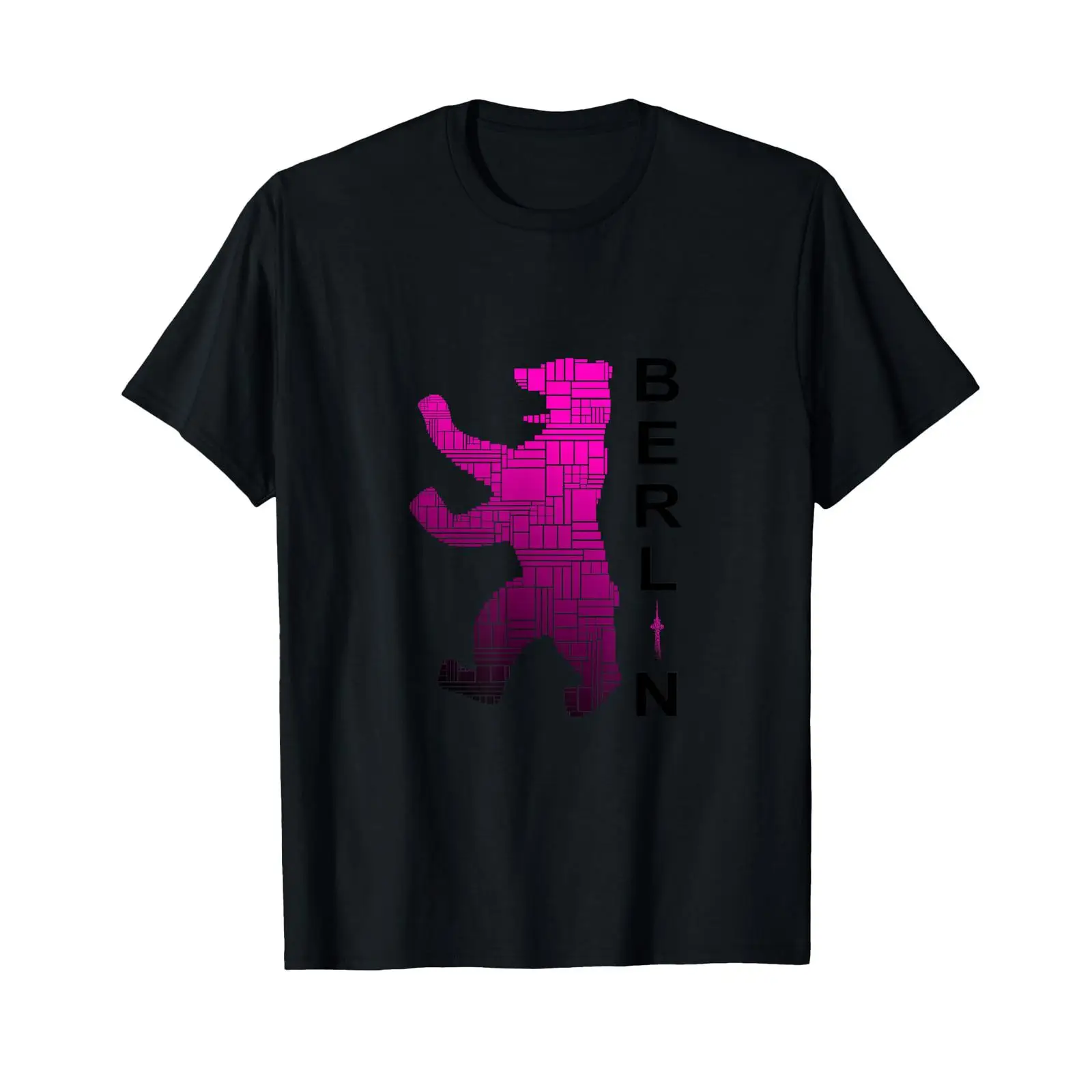 Vintage Fashion Berlin - เสื้อยืดพิมพ์ลายภาษาเยอรมันคำว่า“Ich liebe Berlin” สีดำสไตล์วินเทจ สตรีทแวร์ แฟชั่นอเนกประสงค์
