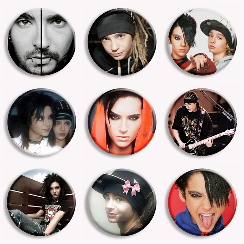 Vintage Fashion Collection - สายรัดร็อค TOKIO โรงแรม kaulitz วินเทจกระดุมแบบกอธิคโลหะพังค์กระเป๋าเข็มกลัดอุปกรณ์เสริมสำหรับคนรักดนตรีสะสม