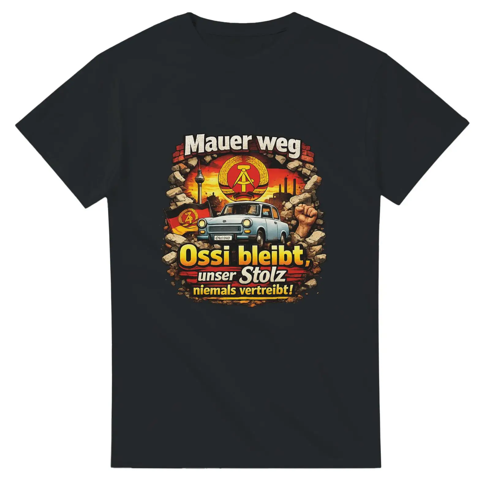 Vintage Fashion Berlin - เสื้อยืด Mauer Weg Ossi ตะวันออกเยอรมัน GDR