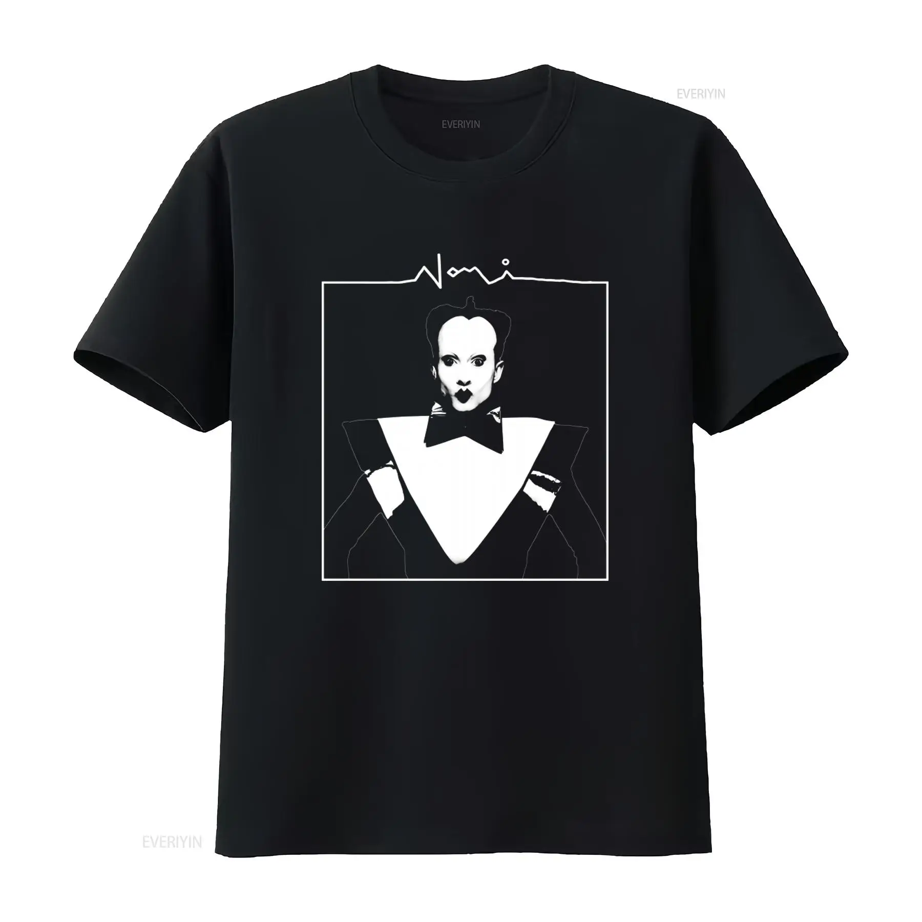 Vintage Fashion Looks - เสื้อยืดผู้ชายพิมพ์ลายหน้า Klaus Nomi ดีไซน์ขาวดำสุดเท่ ให้ลุคแฟชั่น วินเทจ
