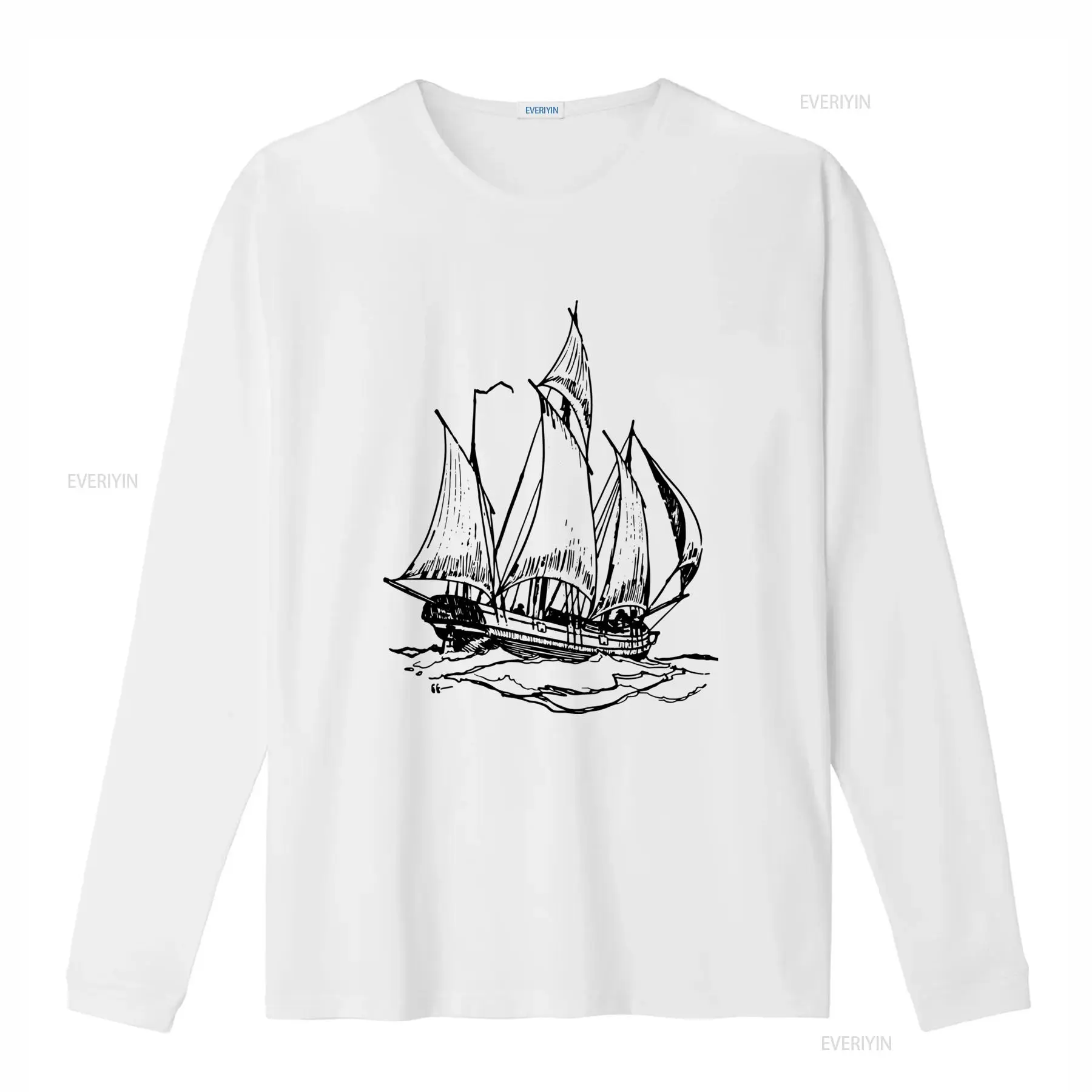 เสื้อยืดลายเรือ Schooner สไตล์ - Vintage Yacht Fashion บทวิจารณ์และราคา