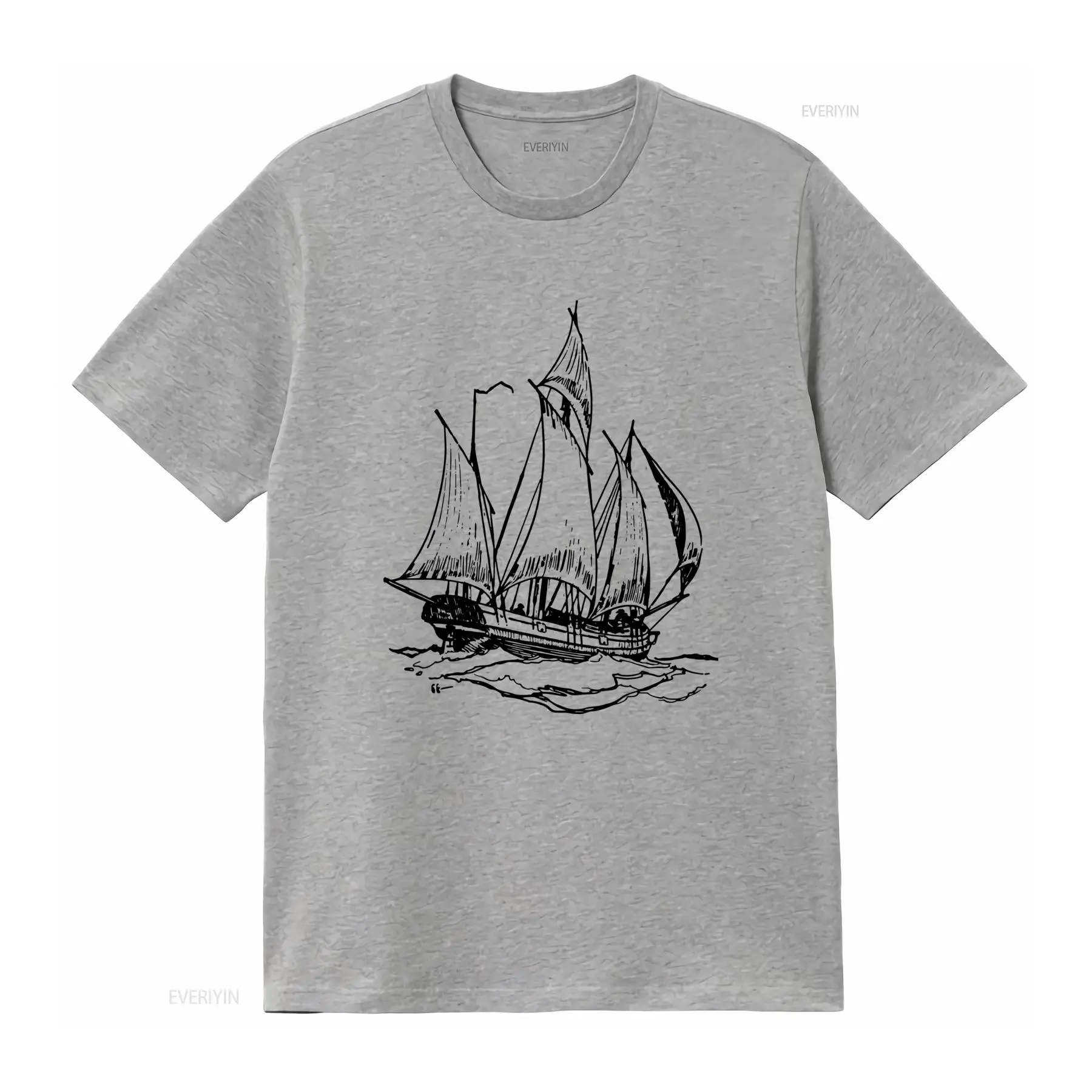 เสื้อยืดลายเรือ Schooner สไตล์ - Vintage Yacht Fashion บทวิจารณ์และราคา