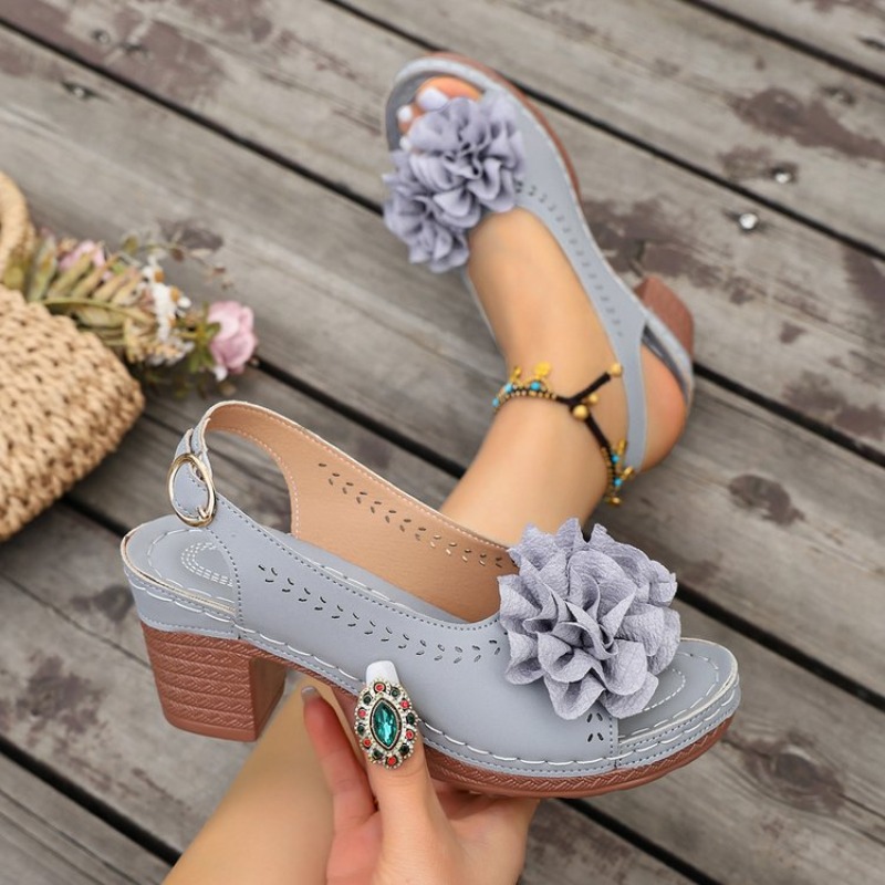รองเท้าส้นสูงแบบเปิดนิ้วเท้าปร - Vintage Fashion Heels บทวิจารณ์และราคา