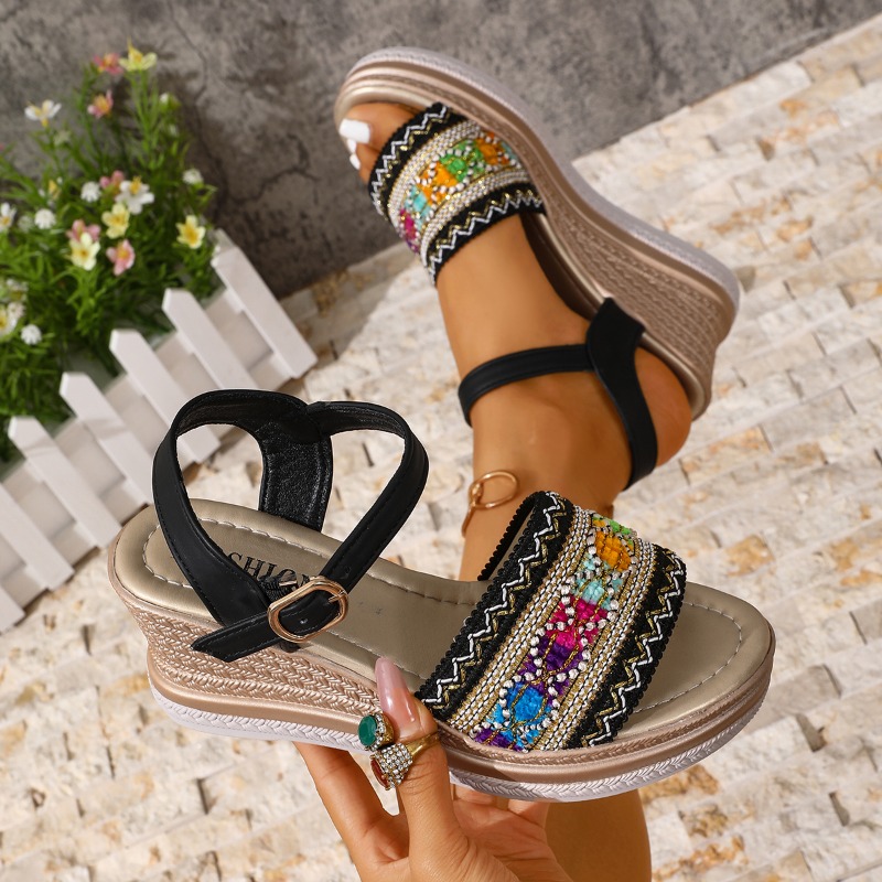 รองเท้าส้นสูงแบบสานสีสันสดใสสำ - Vintage Fashion Heels บทวิจารณ์และราคา