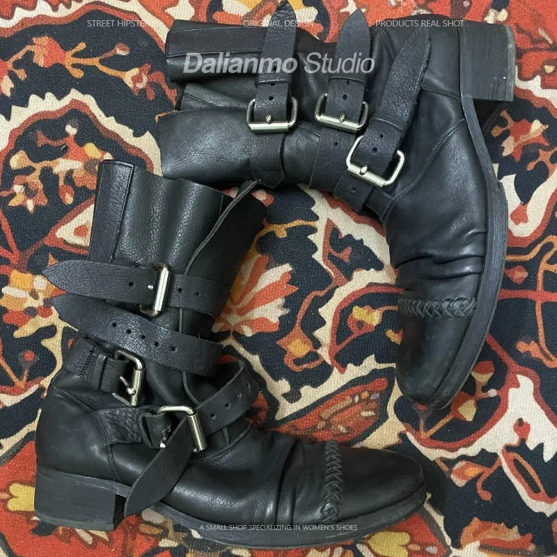 รองเท้าบูทหนังแท้สไตล์วินเทจสำ - Vintage Style Women Fashion บทวิจารณ์และราคา