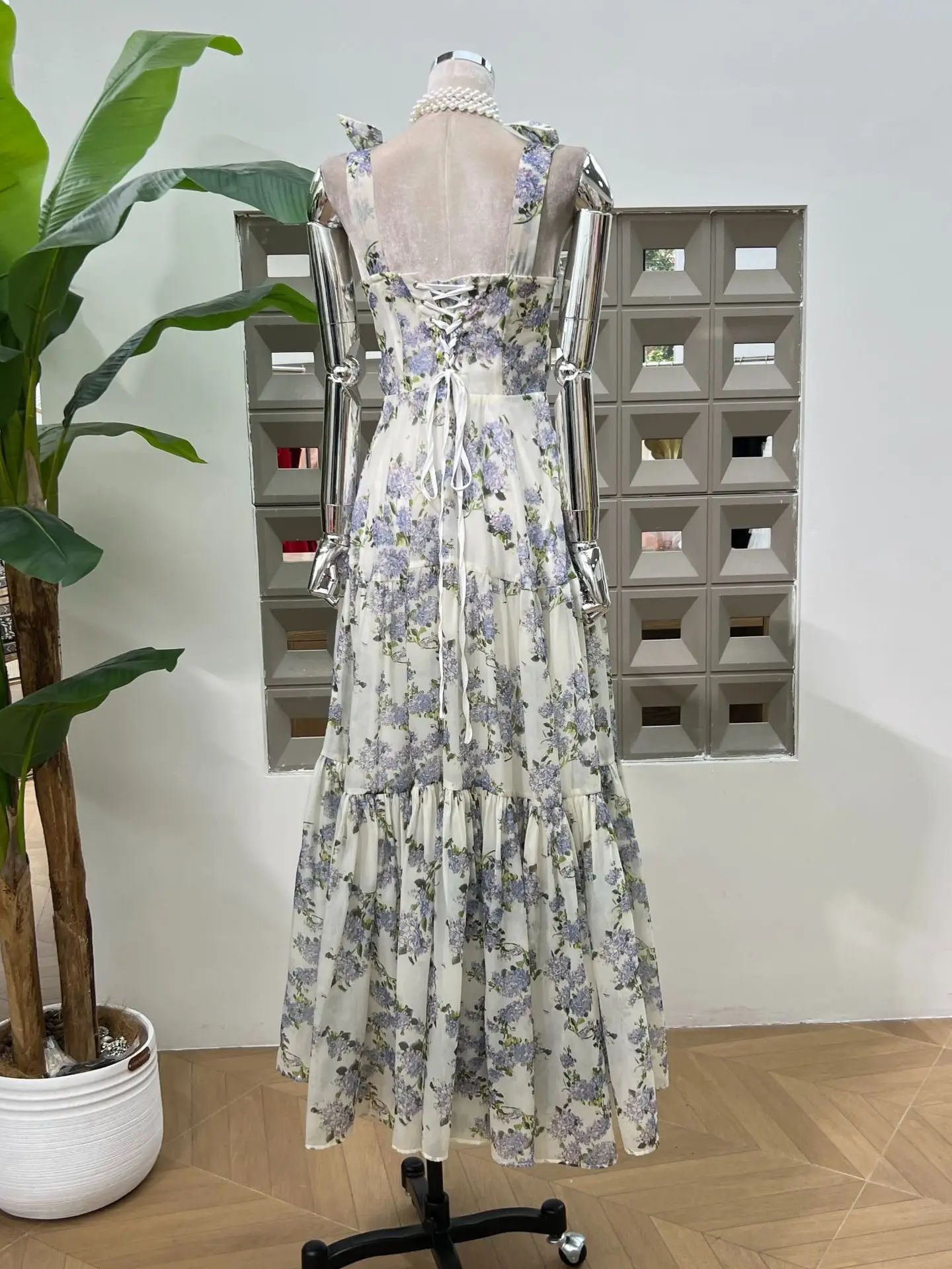 ผู้หญิงElegantพิมพ์Slim Fit A- - Vintage Fashion Collection บทวิจารณ์และราคา