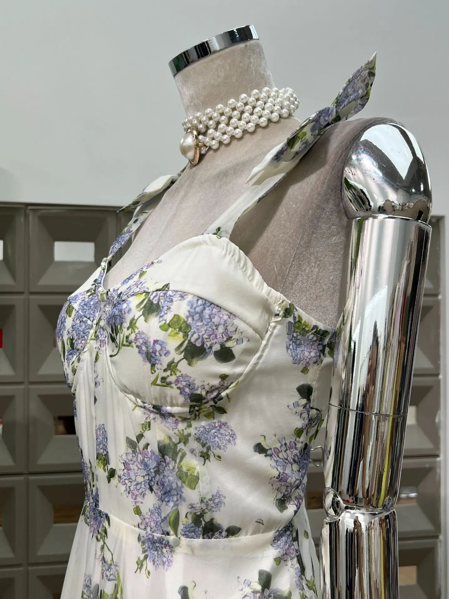 ผู้หญิงElegantพิมพ์Slim Fit A- - Vintage Fashion Collection บทวิจารณ์และราคา
