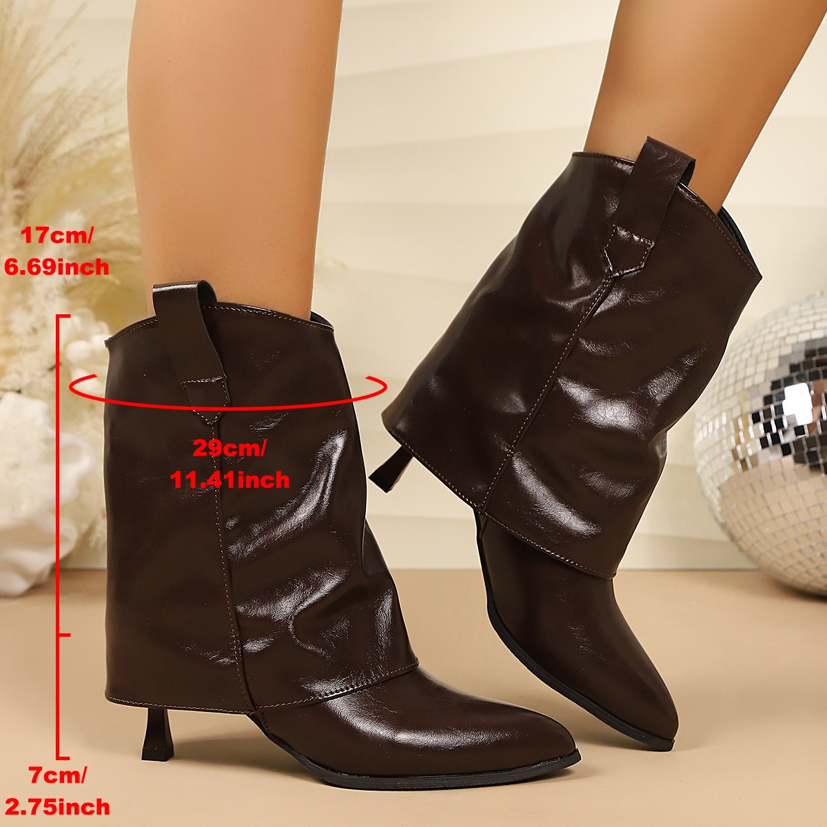 รองเท้าบูทสั้นส้นเข็มทรงวินเทจ - Vintage Style Women Fashion บทวิจารณ์และราคา