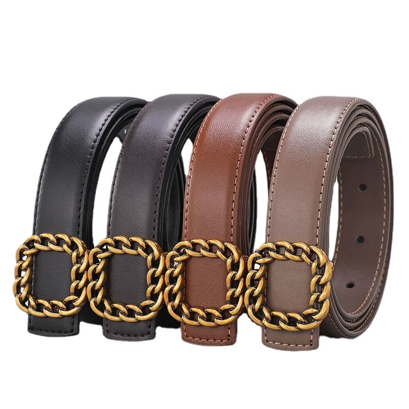เข็มขัดหนังหัวเข็มขัดทรงสี่เหล - Vintage Fashion Looks บทวิจารณ์และราคา