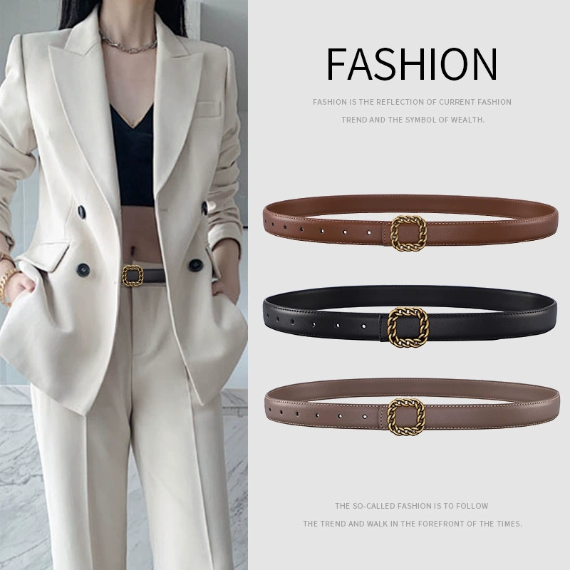 เข็มขัดหนังหัวเข็มขัดทรงสี่เหล - Vintage Fashion Looks บทวิจารณ์และราคา