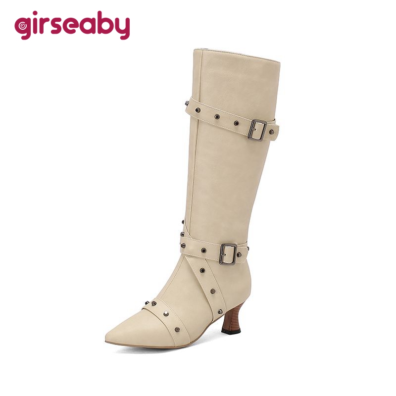 รองเท้าบูทสตรีความยาวระดับเข่า - Vintage Style Women Fashion บทวิจารณ์และราคา