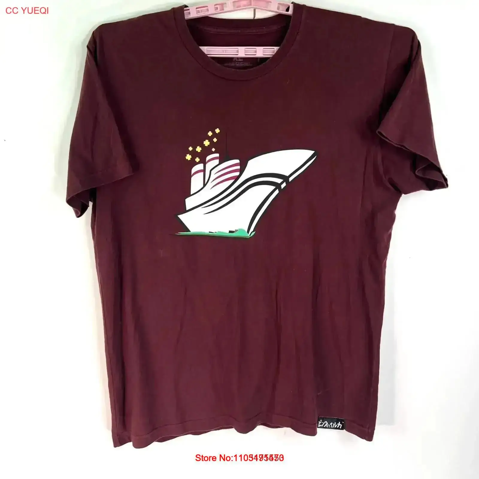 เสื้อยืดลายโลมาสีชมพู ผู้ชาย ไ - Vintage Yacht Fashion บทวิจารณ์และราคา