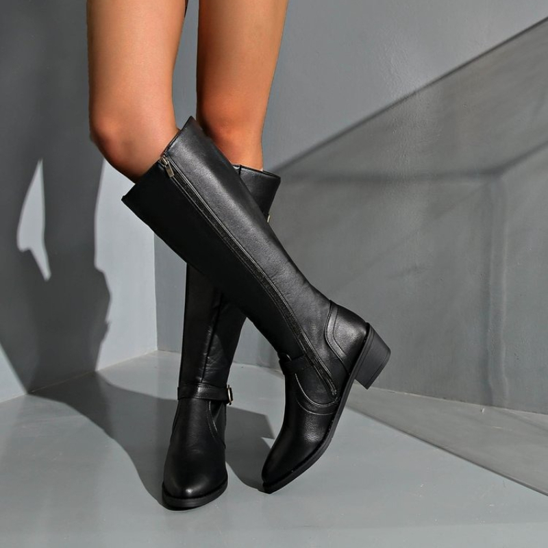 รองเท้าบูทผู้หญิงทรงสูงถึงเข่า - Vintage Fashion Heels บทวิจารณ์และราคา