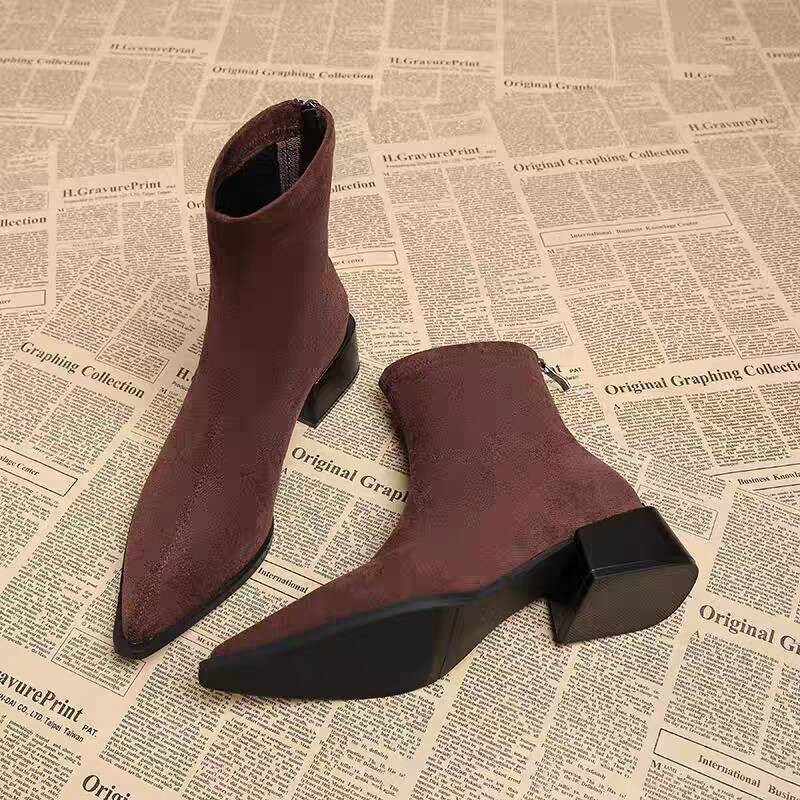 รองเท้าบูทส้นเตี้ยผู้หญิงสไตล์ - Vintage Style Women Fashion บทวิจารณ์และราคา
