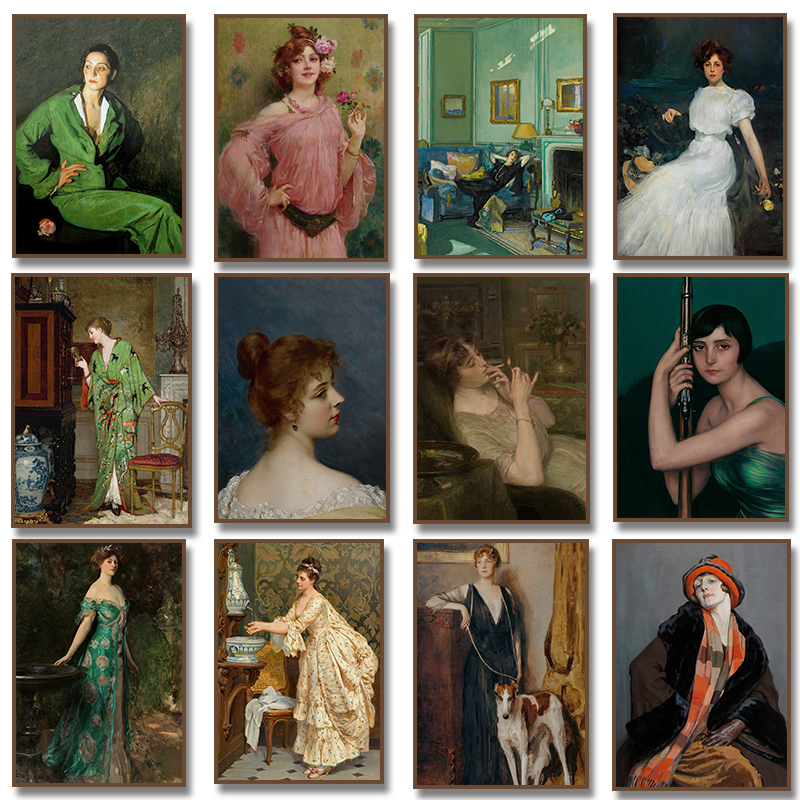 ภาพพิมพ์ผ้าใบสไตล์วินเทจ ภาพวา - Vintage Fashion Sketches บทวิจารณ์และราคา