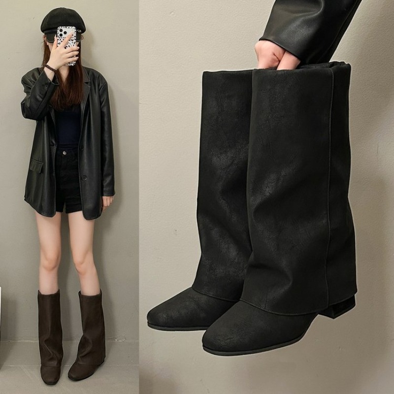 รองเท้าบูทแฟชั่นวินเทจหัวเหลี่ - Vintage Fashion Heels บทวิจารณ์และราคา