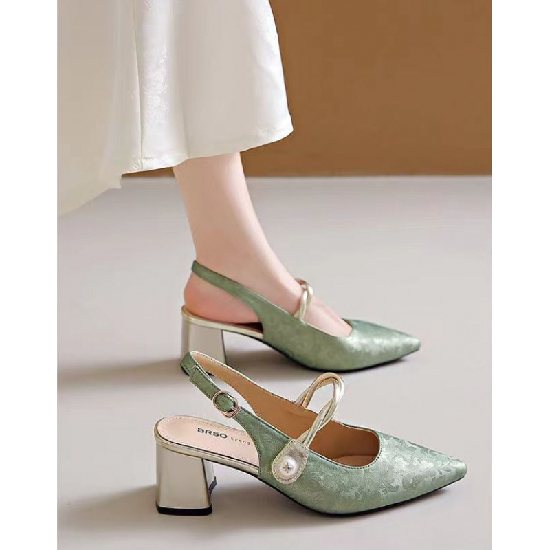 รองเท้าส้นตึกแบบสวมเปิดส้น ปลา - Vintage Fashion Heels บทวิจารณ์และราคา
