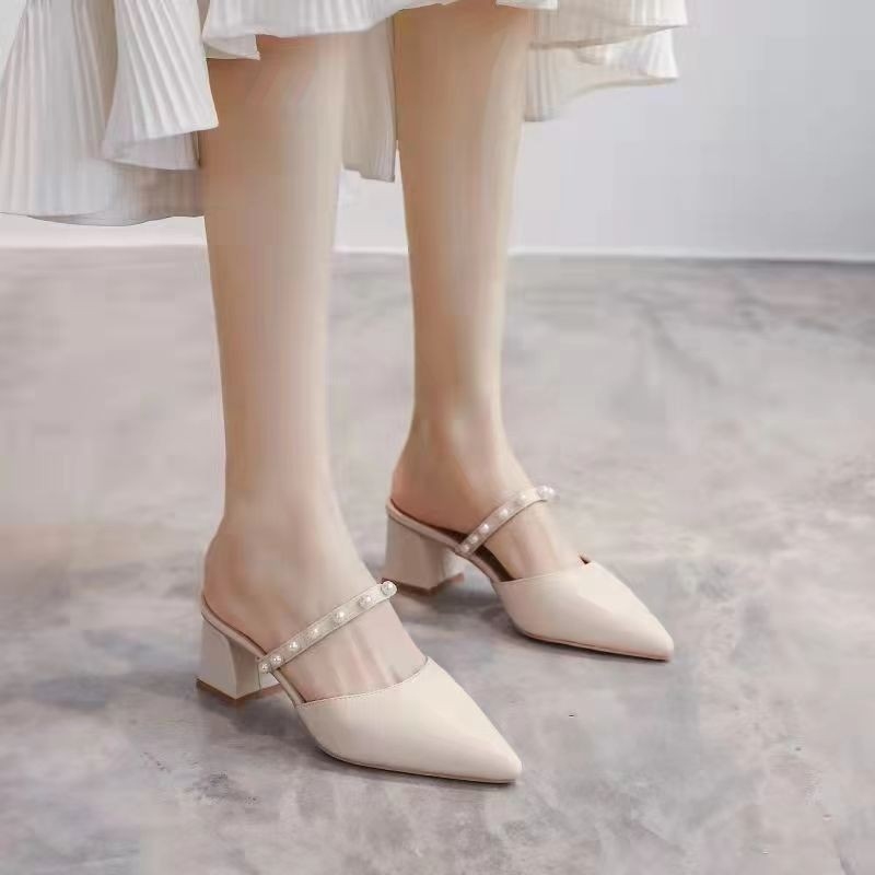 รองเท้าส้นหนาแบบสวมสำหรับผู้หญ - Vintage Fashion Heels บทวิจารณ์และราคา