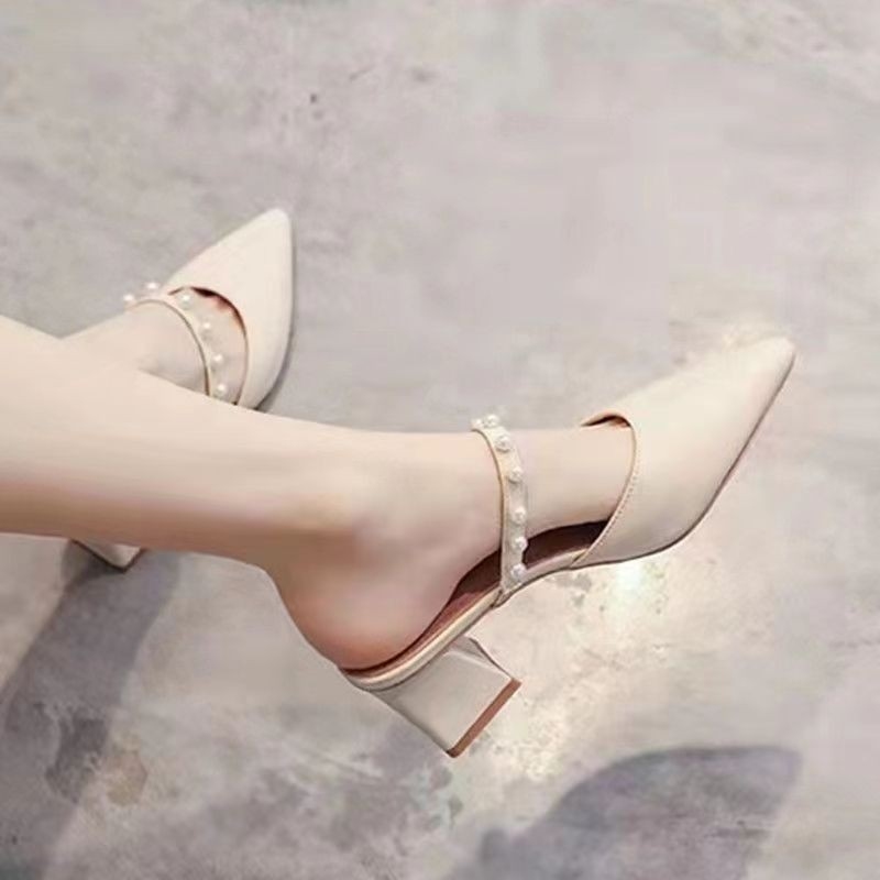 รองเท้าส้นหนาแบบสวมสำหรับผู้หญ - Vintage Fashion Heels บทวิจารณ์และราคา