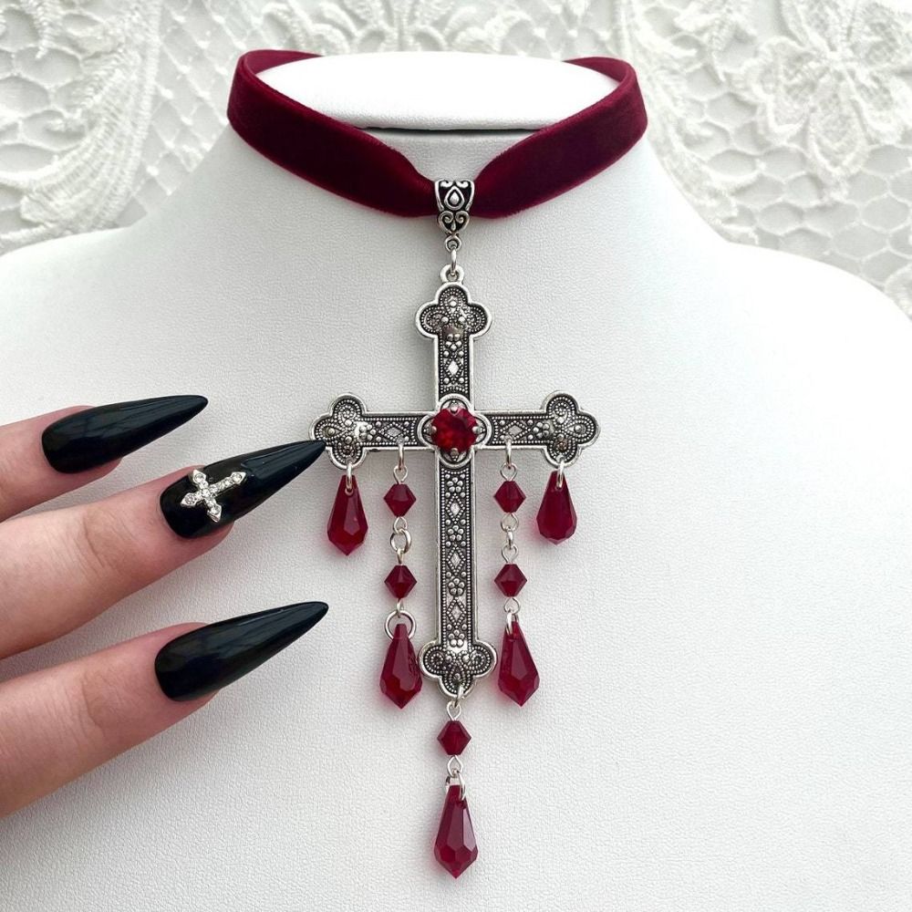 สร้อยคอจี้กางเขนขนาดใหญ่สไตล์เ - Vintage Fashion Looks บทวิจารณ์และราคา
